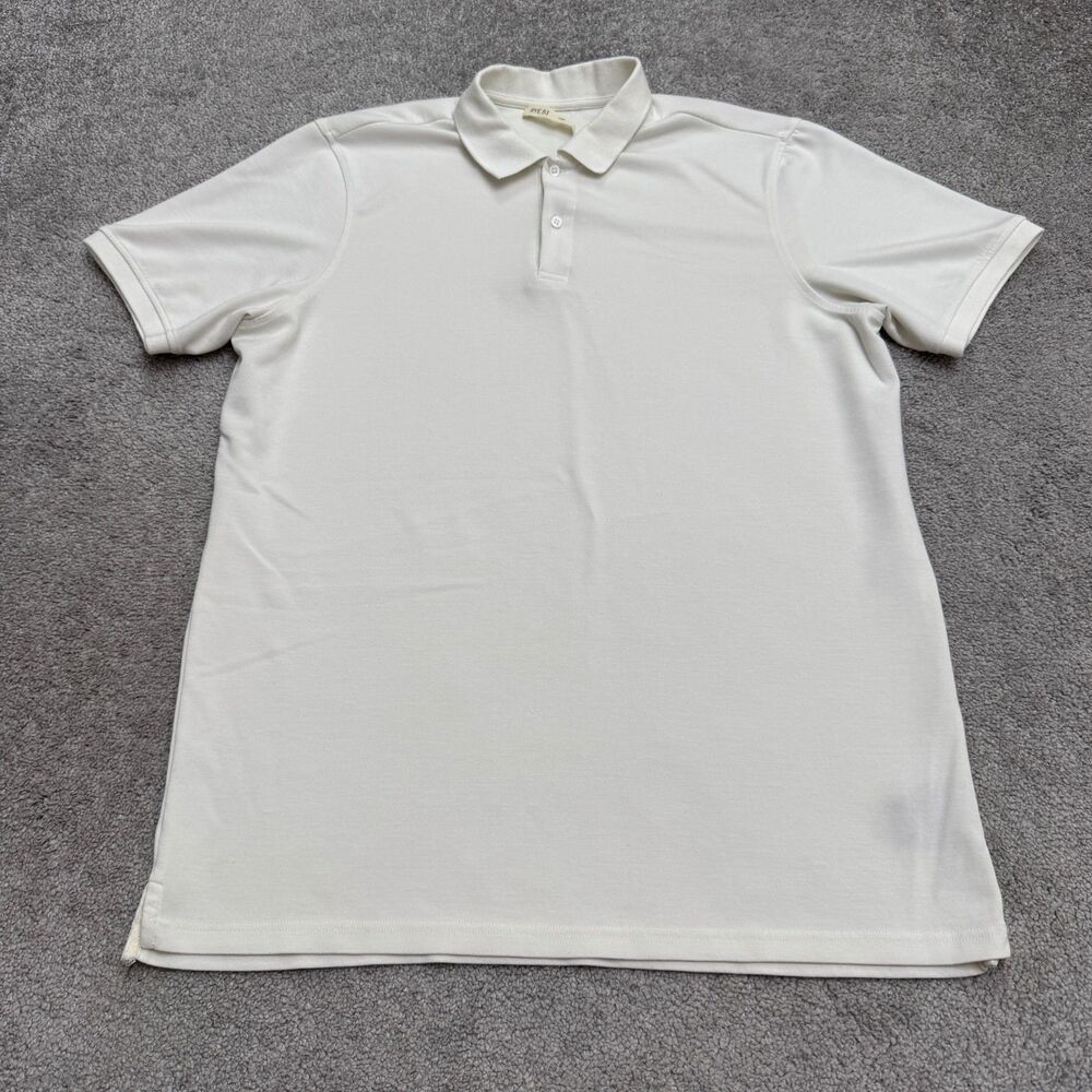 Rye 51 Luxury Polo Shirt Mens Large White Short Sleeve Nylon Stretch Preppy Top